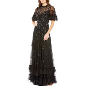 Mac Duggal Black Embellished Gown